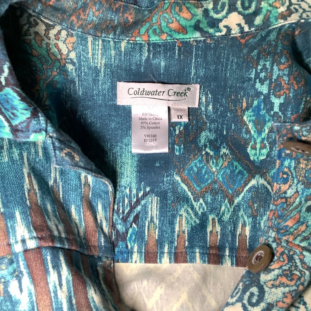 Coldwater Creek Blue Multicolored Short Jacket/Blazer - Picture 4 of 5